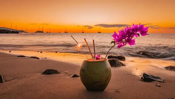Coucher de soleil en bord de mer